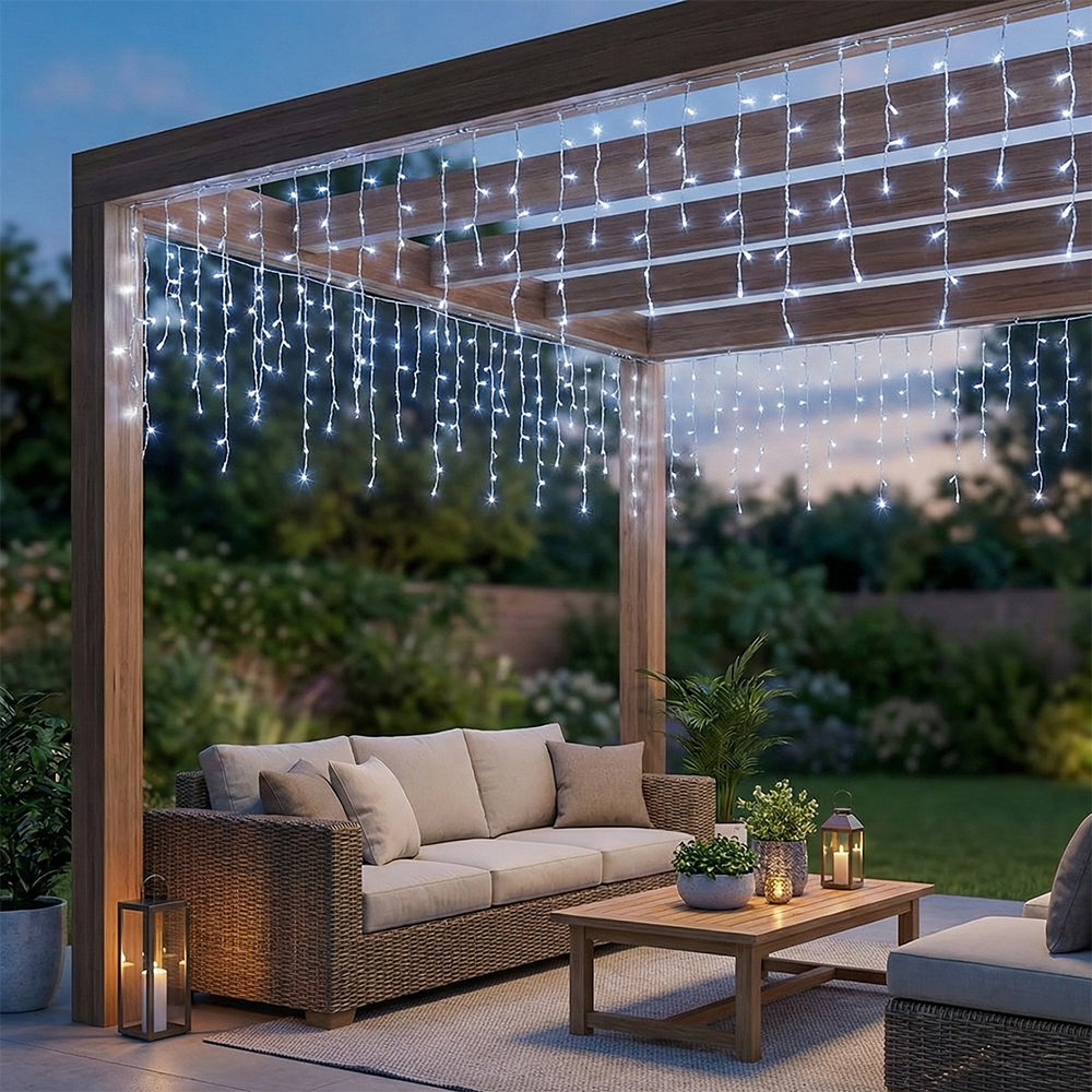 1000cm LED Solar Powered 400 - Bulb Cord String Light