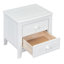 2-Drawer Nightstand For Bedroom, Mid Century Retro Bedside Table With Classic Design,White-2003110936