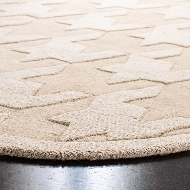 Impressions Hand Loomed Wool Abstract Rug, Round 5'