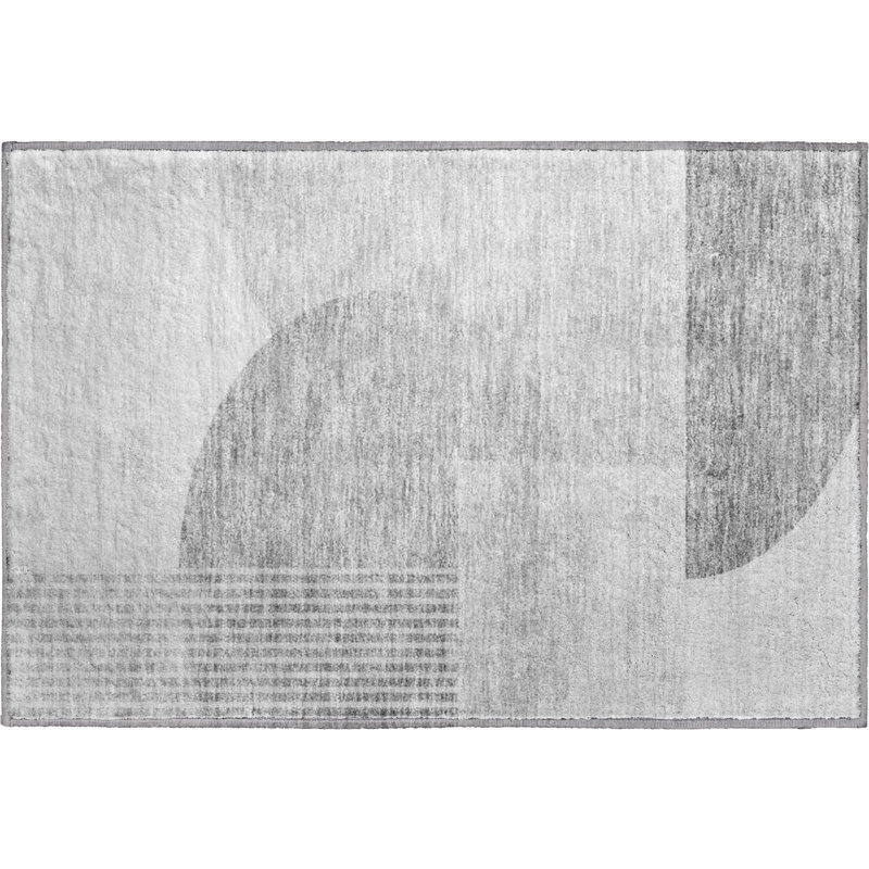 Premium Machine Washable Prisco Gray Rug, Rectangle 1'8" x 2'6"