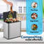 Bac à compost à fixation sur comptoir ou armoire 1,3 gallons SIMPLI-MAGIC, acier inoxydable avec seau intérieur amovible, couvercle et compartiment pour désodorisant