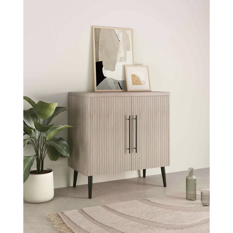 31" Fluted Accent Cabinetwashed Oak