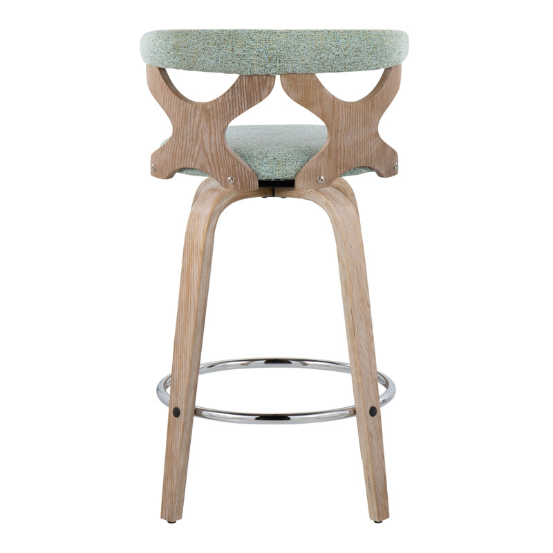 Contemporary Counter Stool, Siège olive / cadre brun / argent