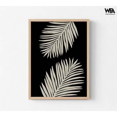 Palm Leaves Print, Framed Tropical Plants Wall Art, Botanical Wall Decor Print, Framed Wall Art, Oversized Wall Art