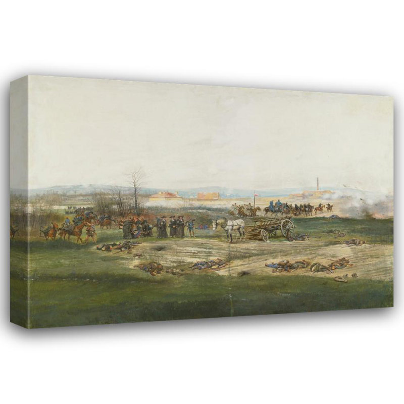 "La Bataille de Champigny" par Jean-Baptiste Édouard Detaille - Toile tendue avec châssis, H 48 po x l 33 po
