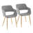 Margarite Contemporary Dining/Accent Chair In Black Metal And Grey Faux Leather By Lumisource - Set Of 2-197952891-197952892