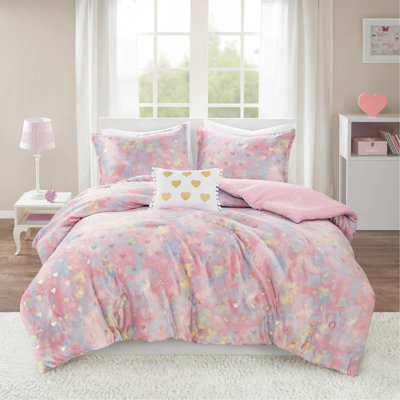 Ensemble d'édredon en peluche imprimé métallique avec bourre hypoallergénique et coussin décoratif, simple / simple TG