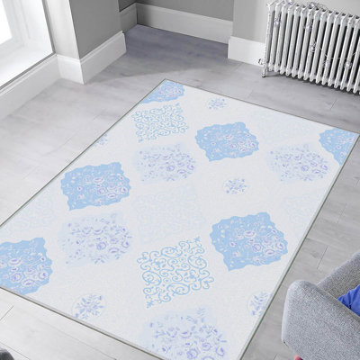 Élégant tapis imprimé en 3D, 4,6 x 7,2 pi | 100% polyester, hauteur des poils de 0,31 po, antibactérien | Revers en PVC antidérapant, lavable à la machine, parfait pour le salon ou la chambre à coucher, design durable et élégant