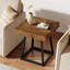 Table de bout en bois massif 19,69 ", table d'appoint industrielle avec structure en métal-1133962755