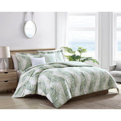 Tommy Bahama Kauai Green Cotton Reversible 5 Piece Comforter Set