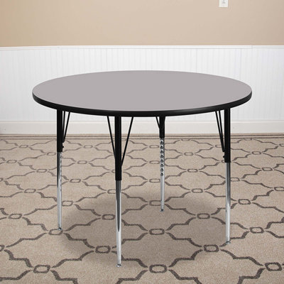 Goddard Mobile Round Laminate Activity Table with Height Adjustable Short Legs