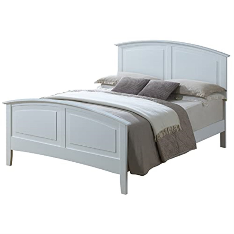 Chene Low Profile Bed, White, Queen