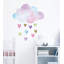 Watercolour Cloud and Hearts Wall Sticker-35527425