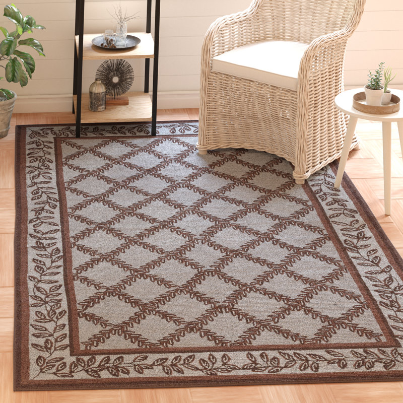 Tapis floral en laine crocheté à la main