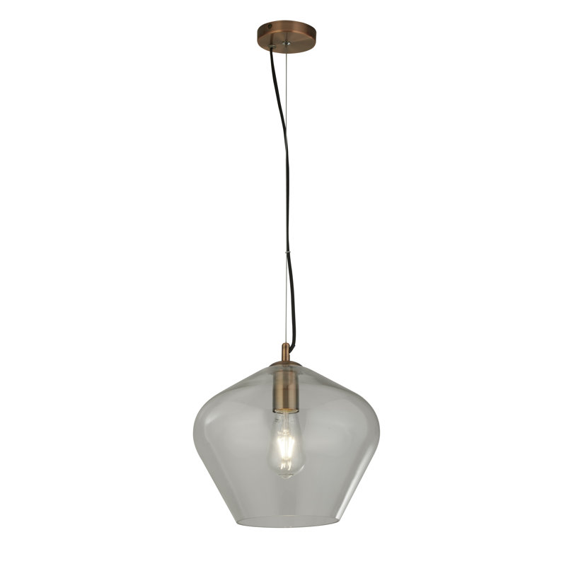 Matt 1 - Light Schoolhouse Pendant, Copper, Clear
