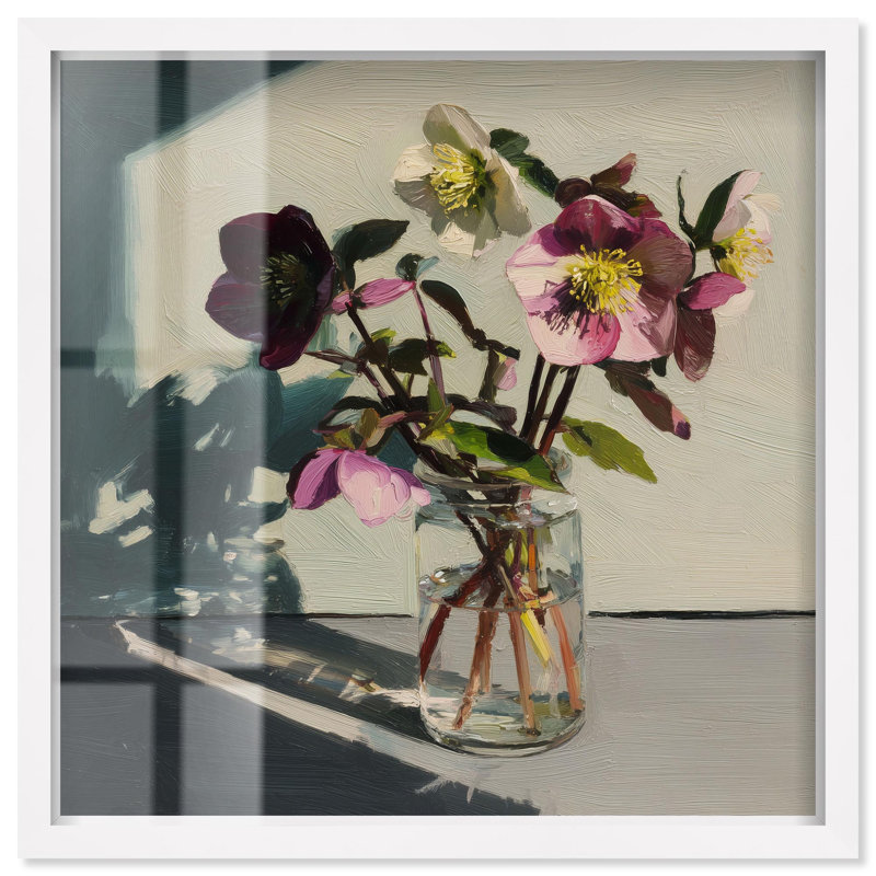 «Winter Bloom», reproduction d'art par Shadowbox par Art Remedy, 21" H x 21" W, Blanc