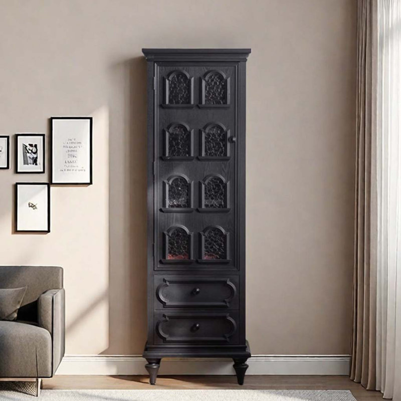 Bibliothèque de rangement noire de style rétro