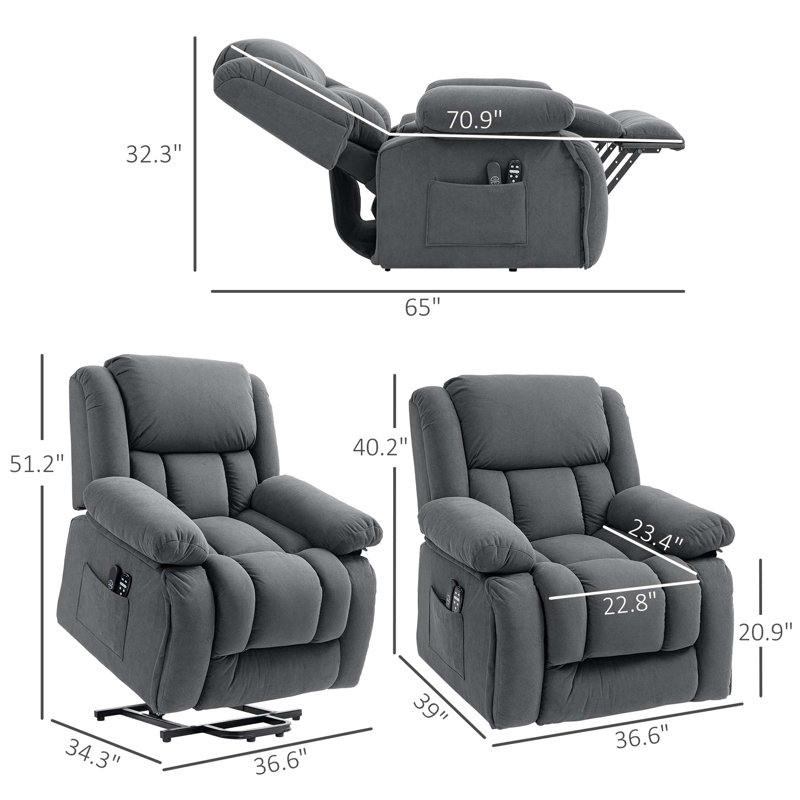 Fauteuil inclinable électrique avec massage par vibration et chauffage lombaire pour un confort et une détente ultimes
