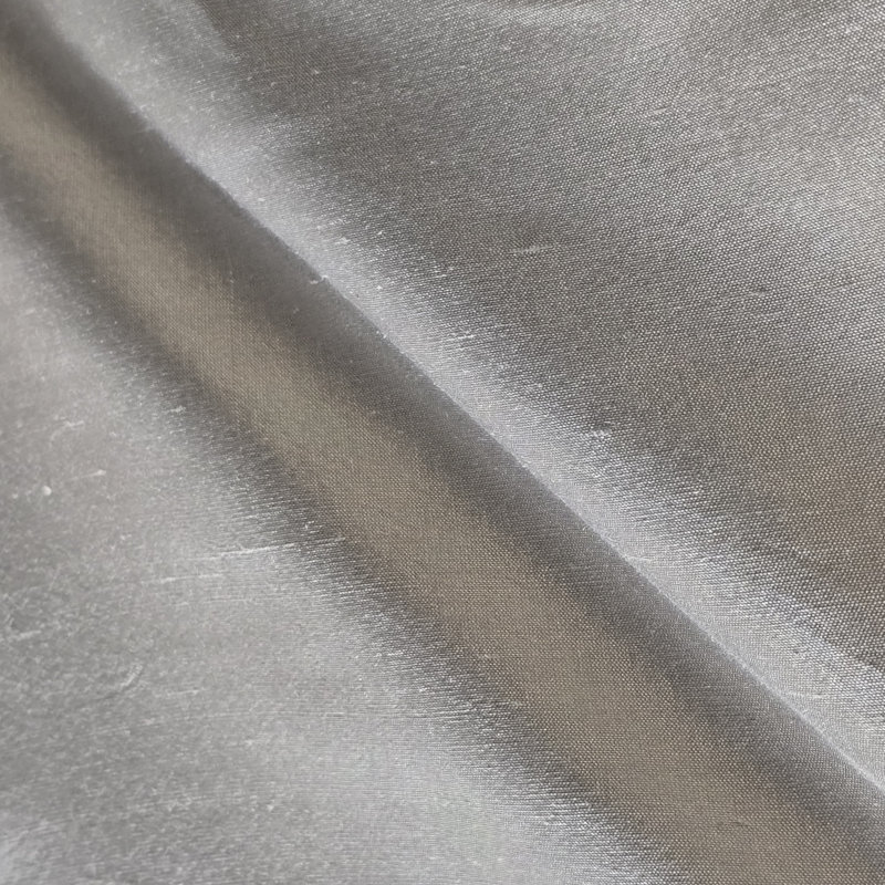 Rideaux Dupioni en soie de luxe avec doublure en coton, L 50 po x L 96 po, Silver