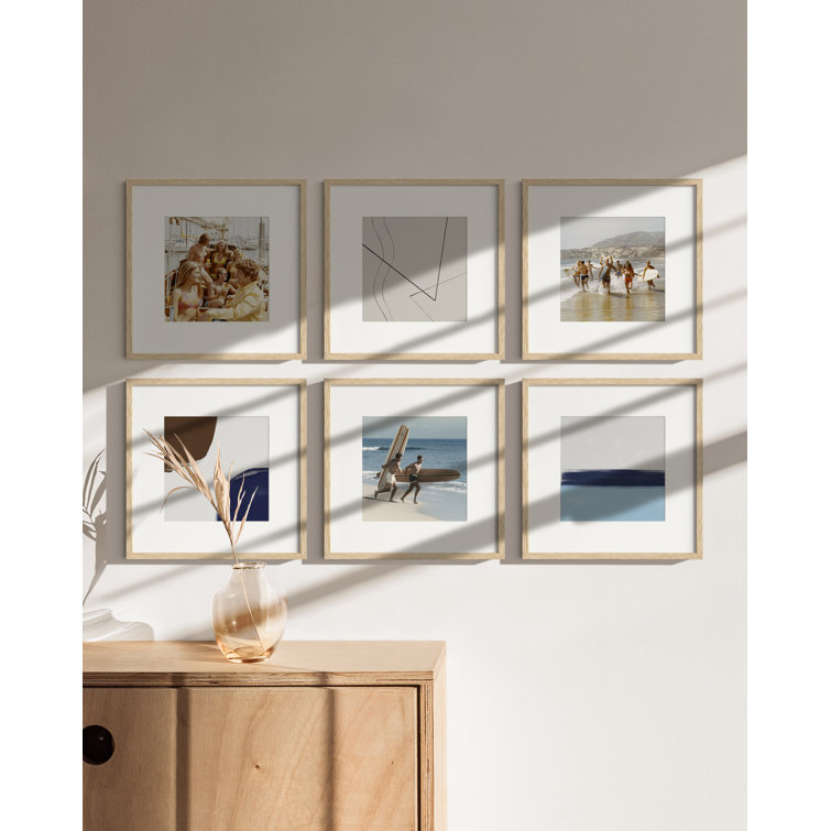 12x12 Beige Wood Frame - Set of 9