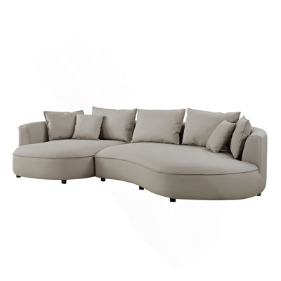 128.74" Modern Upholstered 5-Seat Sectional Curved Sofa Couch