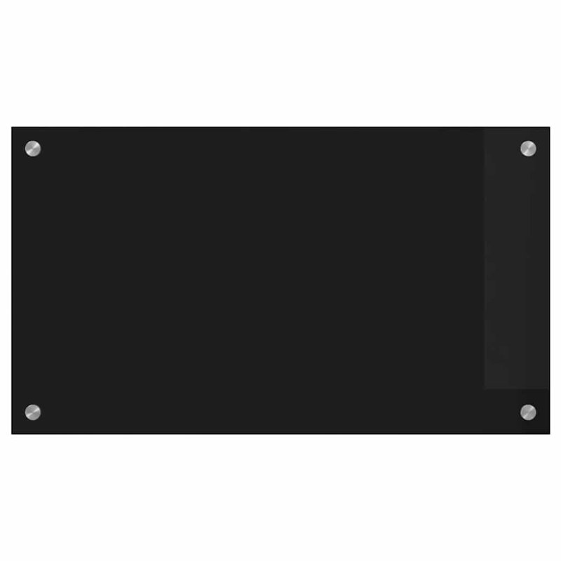 Vidaxl Kitchen Backsplash Tempered Glass Surface Modern Decor Home Style Chic, Black, 70cm H x 40cm W