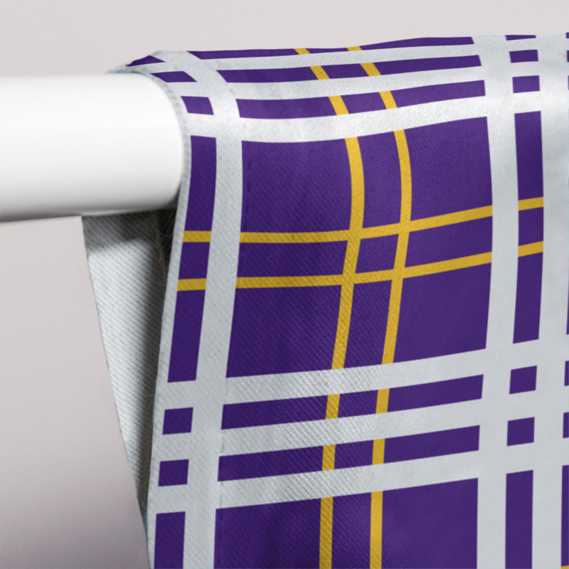 Room Darkening Curtain Single Panel, Purple/White/Yellow