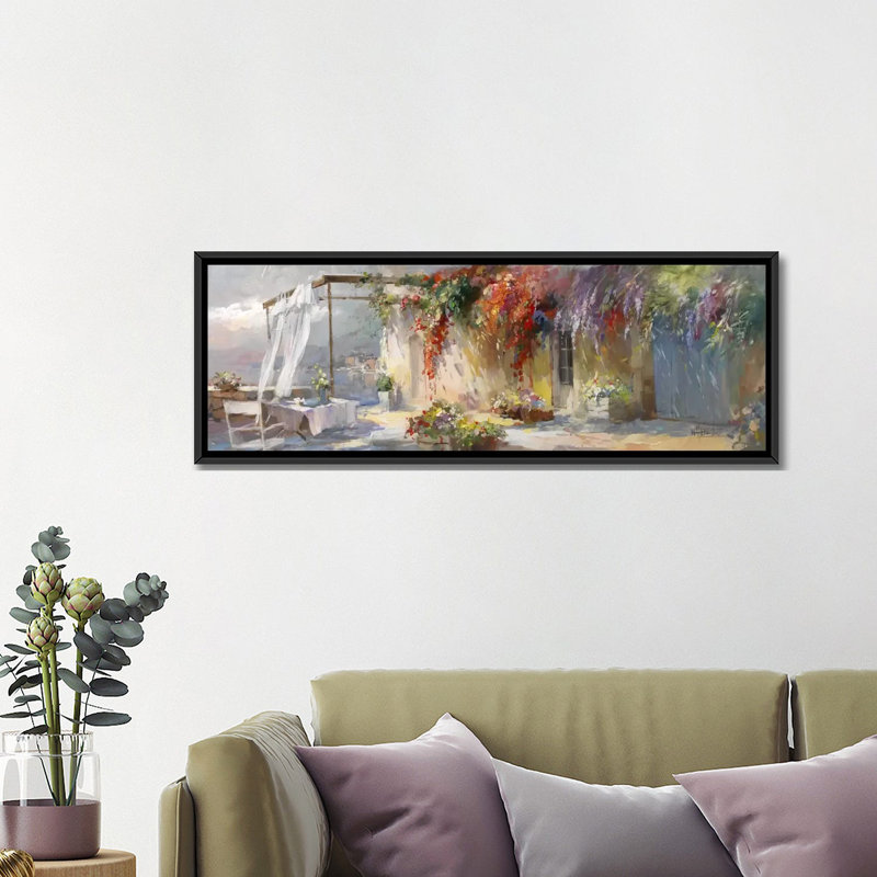 « gardino i », reproduction sur toile, H 12 po x l 36 po x P 1,5 po, Toile avec cadre noir