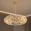 Lustre en cristal pissenlit doré avec salon et salle à manger