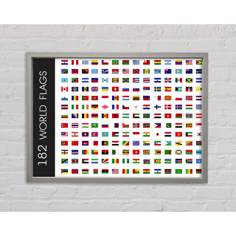 World Flags - Single Picture Frame Print, Black Framed Paper, 42cm H x 59.7cm W x 3.4cm D