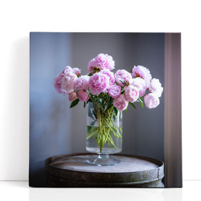 Pe pivoines dans un vase à fleurs - reproduction d'art sur toile