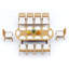 6 Seats 7 Pcs Grade-A Teak Wood Dining Set: 94" Mas Oval Trestle Leg Table And 6 Arbor Stacking Armless Chairs #11AB2300-2017400219
