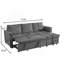 Canapé-causeuse avec méridienne, conception modulaire convertible, fonction de rangement, lit escamotable et dossier inclinable pour une vie confortable-631440543