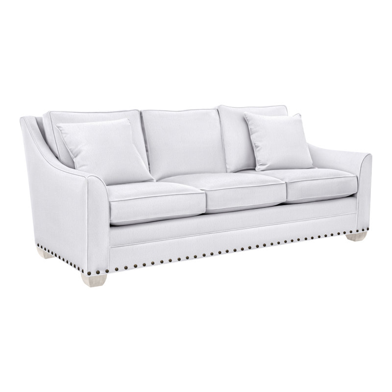 Nicholas Upholstered 89'' Sofa, Navada Snow, Casa Blanca, Yes