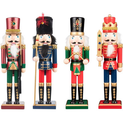 Casse-noisette de Noël, ensemble de 4 figurines de casse-noisette en bois pour soldat