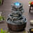[Four-Layer Rock Fountain]9.84 Feet Tall Rock Tabletop Indoor Fountain with LED Light Balls