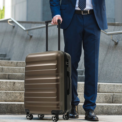 Ensemble de valises en plastique Hardshell - Valises légères et durables avec deux roulettes pivotantes, tailles de bagage à main et pour bagages