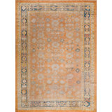 Grand Light Salmon Color Avshan Patters Century Turkish Angora Oushak Rug