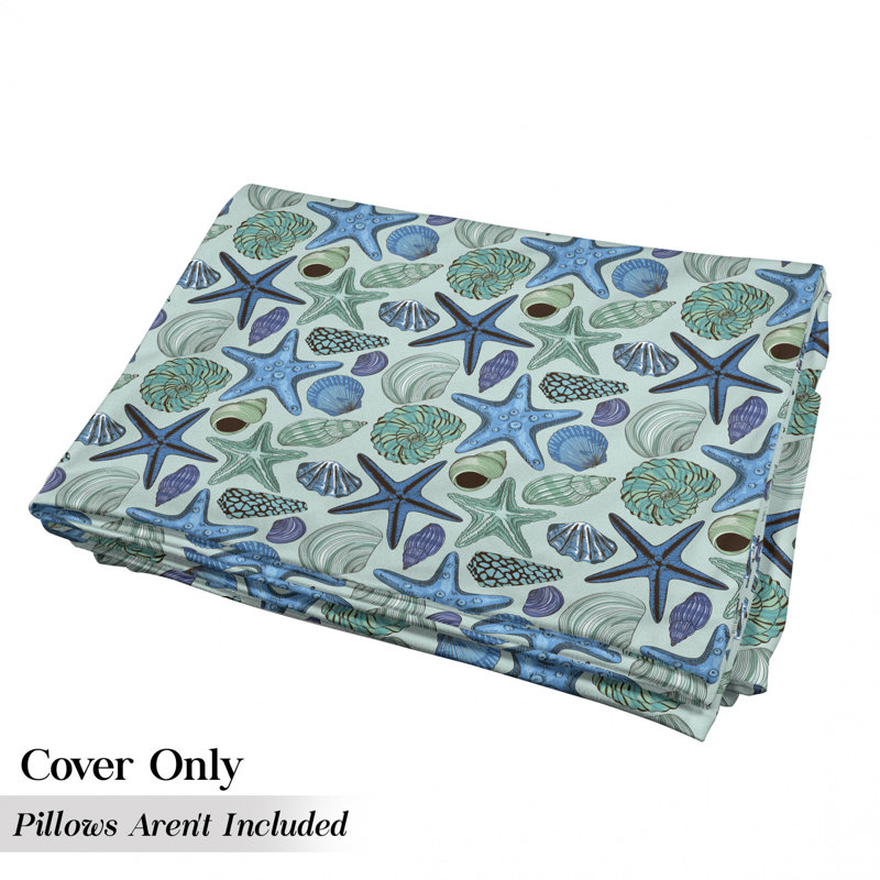 Housse de coussin d'extérieur Aquarium Inspired Composition, H 2 po x l 27 po x P 88 po