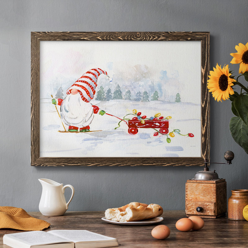 Winter Gnome II, reproduction d'art sur toile, Noyer, H 26 po x l 38 po x P 1,5 po