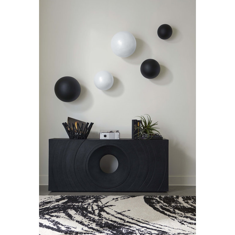 Void Console Table, Black Stone