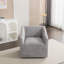 Modern Upholstered Barrel Armchair, 360° Swivel-357066861