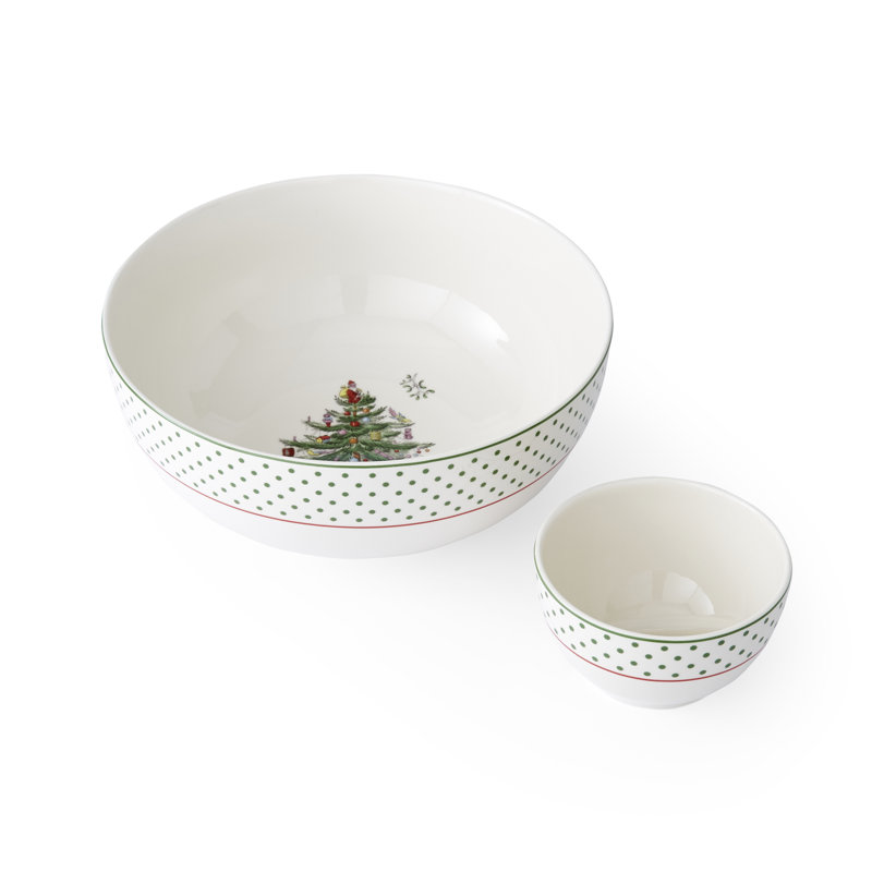 Christmas Tree POLKA DOT CHIP AND DIP 10"