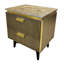 Colchester 2 Drawer Brass Bed Side with Italian Marble Top