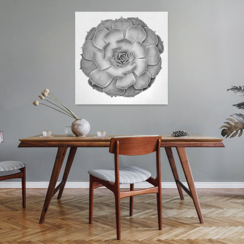 «Succulent Graptoveria Baw 005», art contemporain abstrait, paysage de cactus, H 32 po x l 32 po