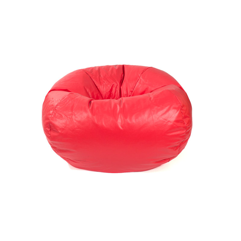 Fauteuil à billes classique Trule, Très grand, Vinyle d'apparence cuir rouge