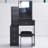 29.2" Small Space Left Bedside Cabinet Vanity Table + Cushioned Stool-650193941