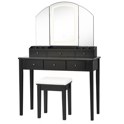 Ensemble coiffeuse Aoki avec tabouret et miroir