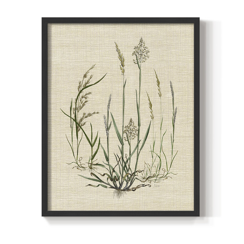 Lin Herbes I, reproduction encadrée - bois massif, Noir, H 10 po x l 8 po