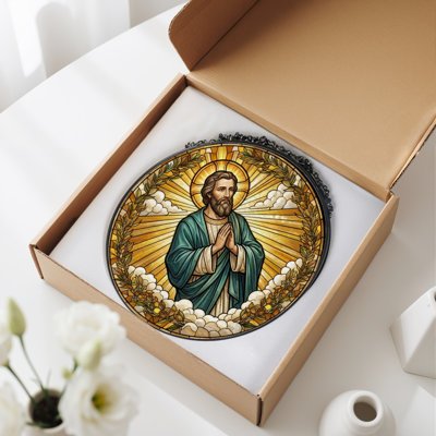 Panneau de vitrail en verre coloré, 7,8 heures